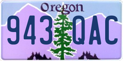 OR license plate 943QAC