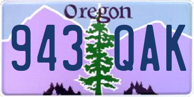OR license plate 943QAK
