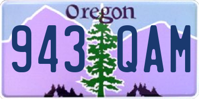 OR license plate 943QAM