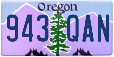 OR license plate 943QAN