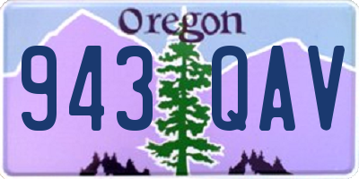 OR license plate 943QAV