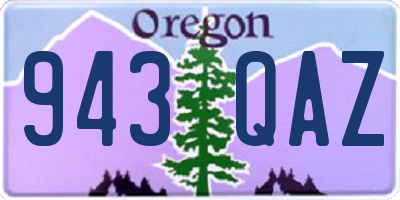 OR license plate 943QAZ