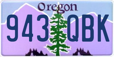 OR license plate 943QBK