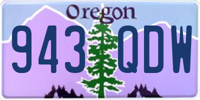 OR license plate 943QDW