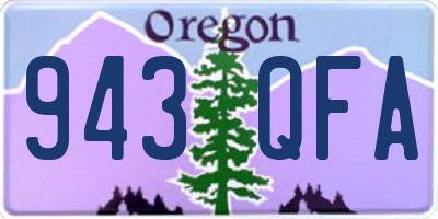 OR license plate 943QFA