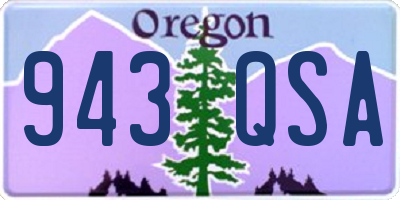 OR license plate 943QSA