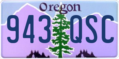 OR license plate 943QSC