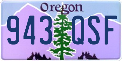 OR license plate 943QSF