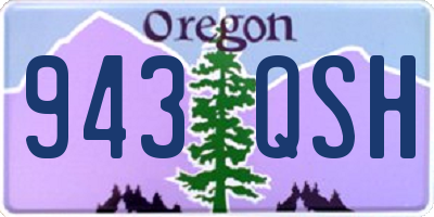 OR license plate 943QSH