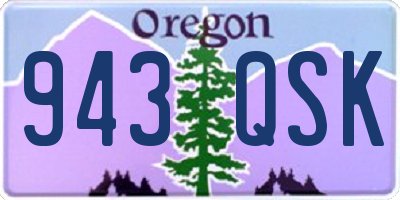 OR license plate 943QSK