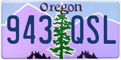 OR license plate 943QSL