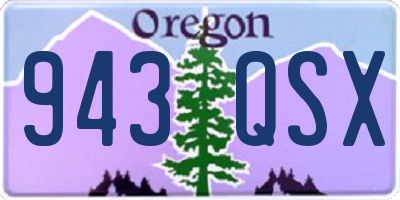 OR license plate 943QSX