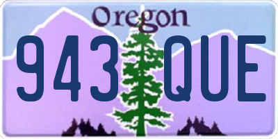 OR license plate 943QUE