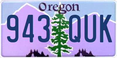 OR license plate 943QUK