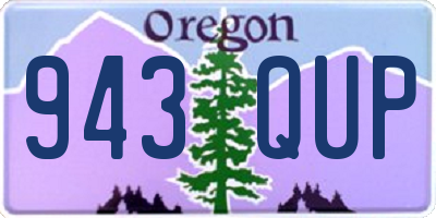 OR license plate 943QUP