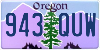 OR license plate 943QUW
