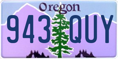 OR license plate 943QUY