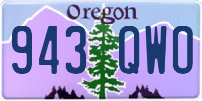 OR license plate 943QWO
