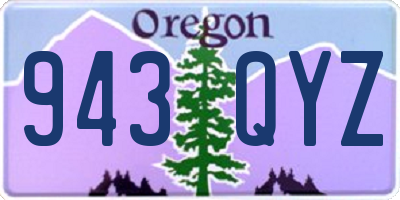 OR license plate 943QYZ