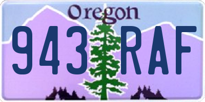 OR license plate 943RAF