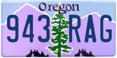 OR license plate 943RAG