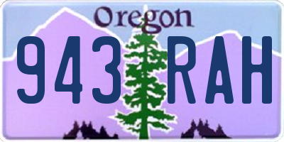 OR license plate 943RAH