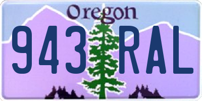 OR license plate 943RAL