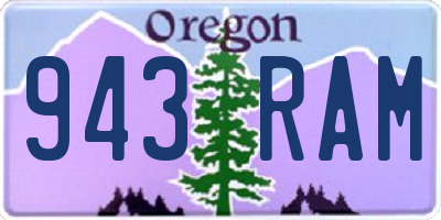 OR license plate 943RAM
