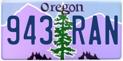 OR license plate 943RAN