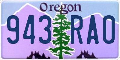 OR license plate 943RAO