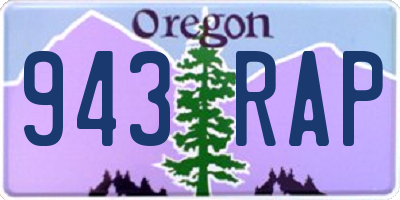 OR license plate 943RAP