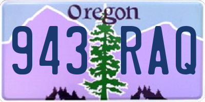 OR license plate 943RAQ
