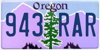 OR license plate 943RAR
