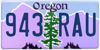 OR license plate 943RAU