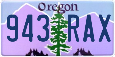 OR license plate 943RAX