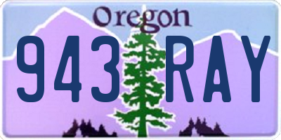 OR license plate 943RAY