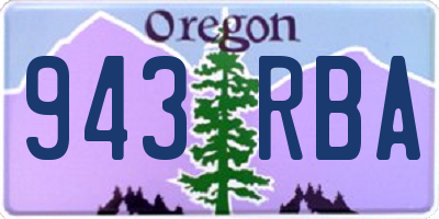 OR license plate 943RBA