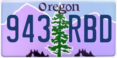OR license plate 943RBD
