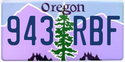 OR license plate 943RBF