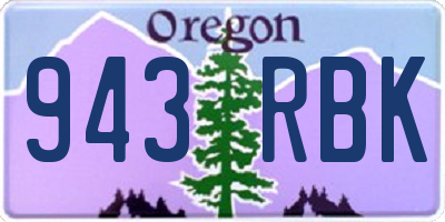OR license plate 943RBK