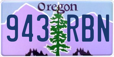 OR license plate 943RBN