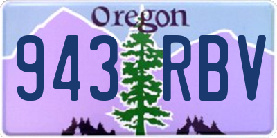 OR license plate 943RBV