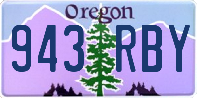 OR license plate 943RBY