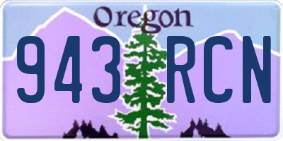 OR license plate 943RCN