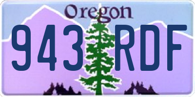 OR license plate 943RDF