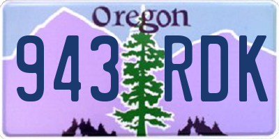 OR license plate 943RDK