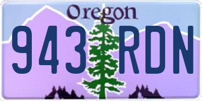 OR license plate 943RDN