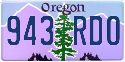 OR license plate 943RDO