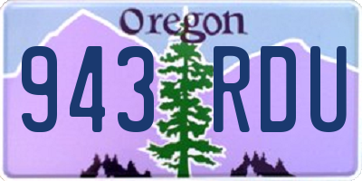 OR license plate 943RDU