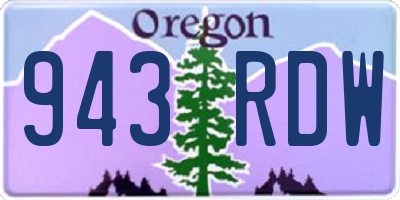 OR license plate 943RDW
